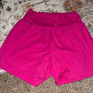 HALARA Pink Athletic Shorts with Elastic Waistband